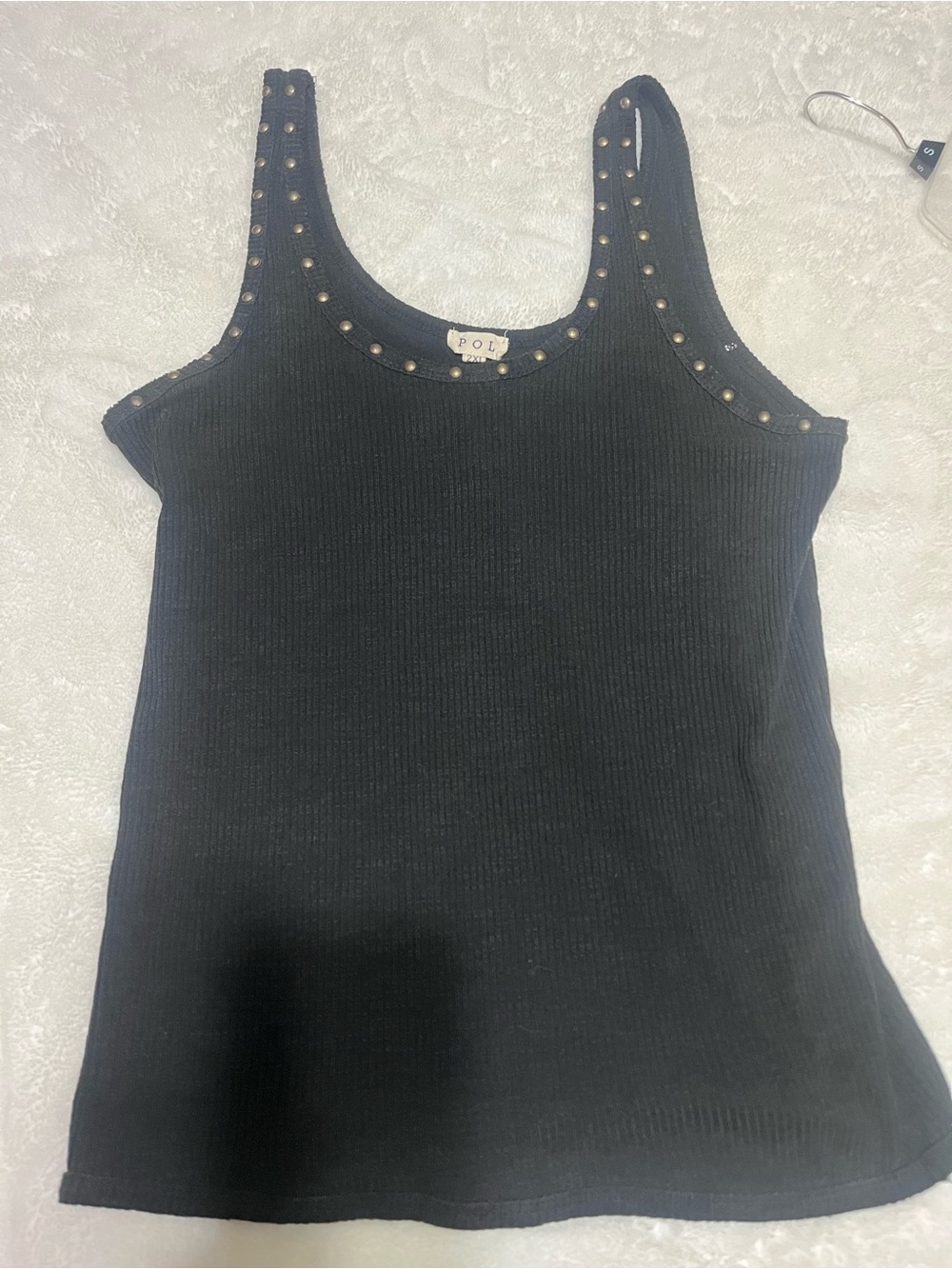 POL Black Ribbed Tank Top - Picture 5 of 5